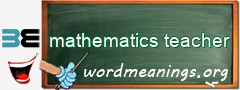 WordMeaning blackboard for mathematics teacher